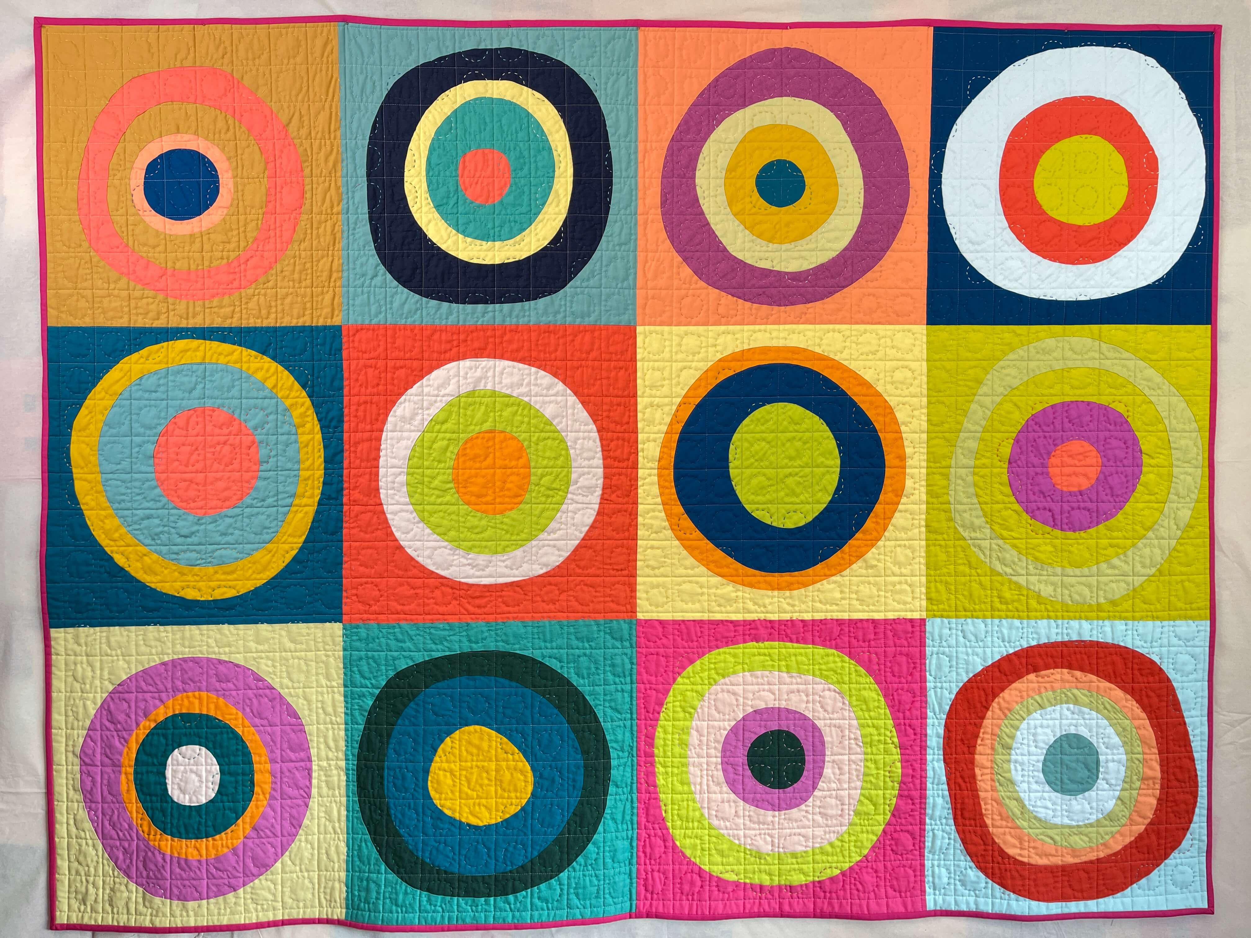 Squares with Concentric Organic Shapes by artist Carolina Oneto, Atelier Clos Mirabel, France.