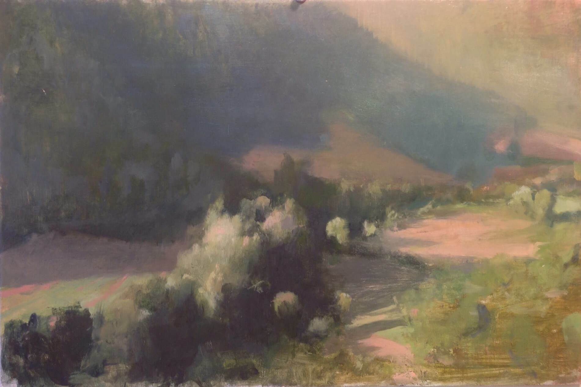 Light in the Valley by artist Kathy Speranza, tutor at Atelier Clos Mirabel, France.