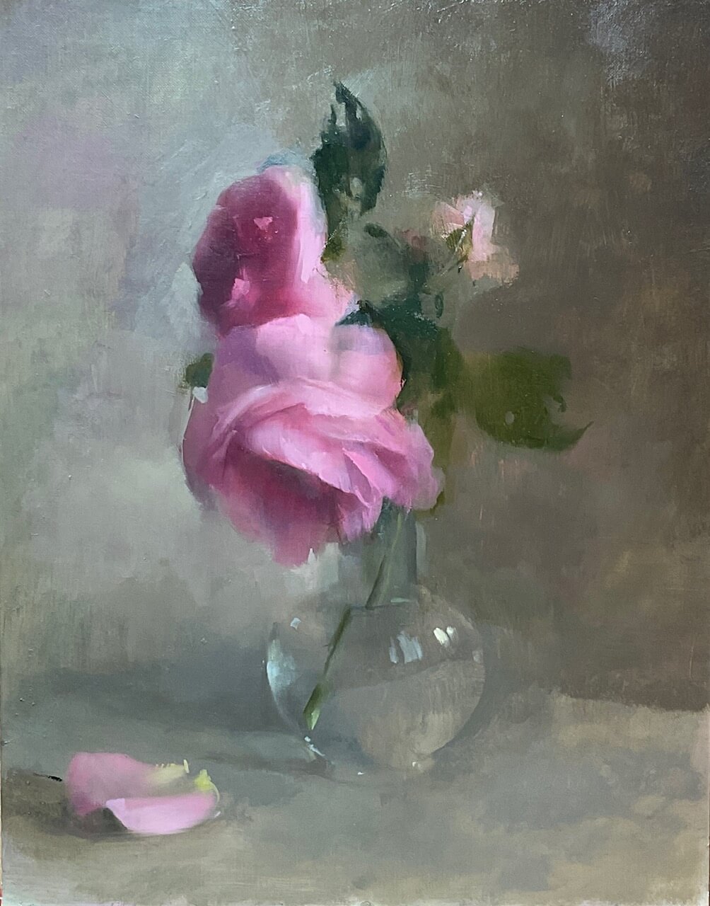 Roses for Frances by artist Kathy Speranza, tutor at Atelier Clos Mirabel, France.