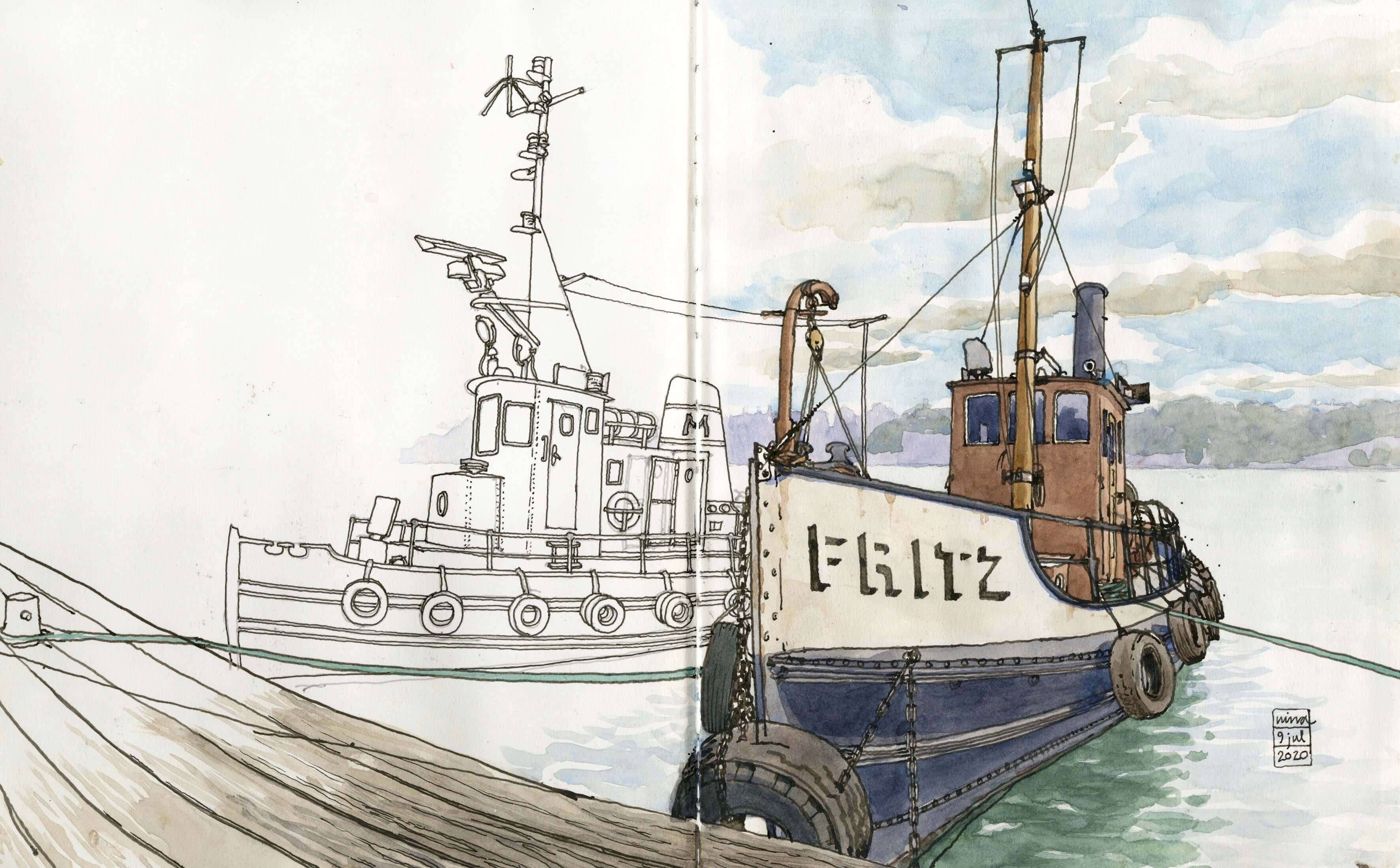 Fritz, Stockholm by Artist Nina Johansson, tutor at Atelier Clos Mirabel, France.