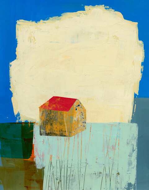 Outpost art work by artist and tutor Jane Davies, Atelier Clos Mirabel, Southwest France.