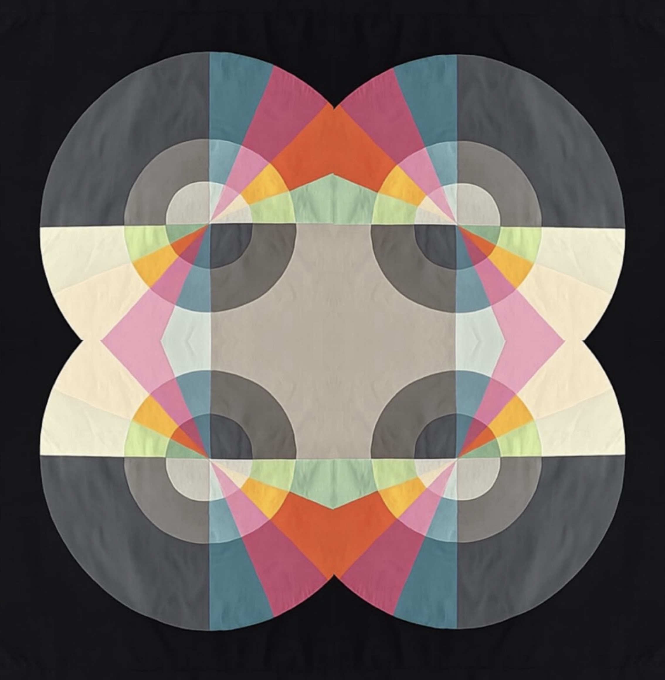 Artwork by Jenny Haynes, quilting, symmetrical patterns.