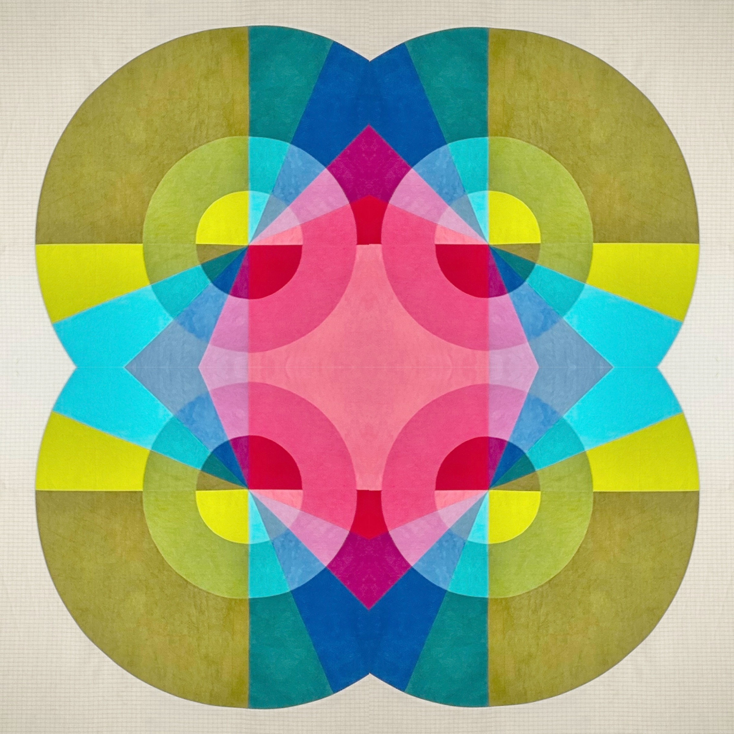 Artwork by Jenny Haynes, quilting, circular patterns.