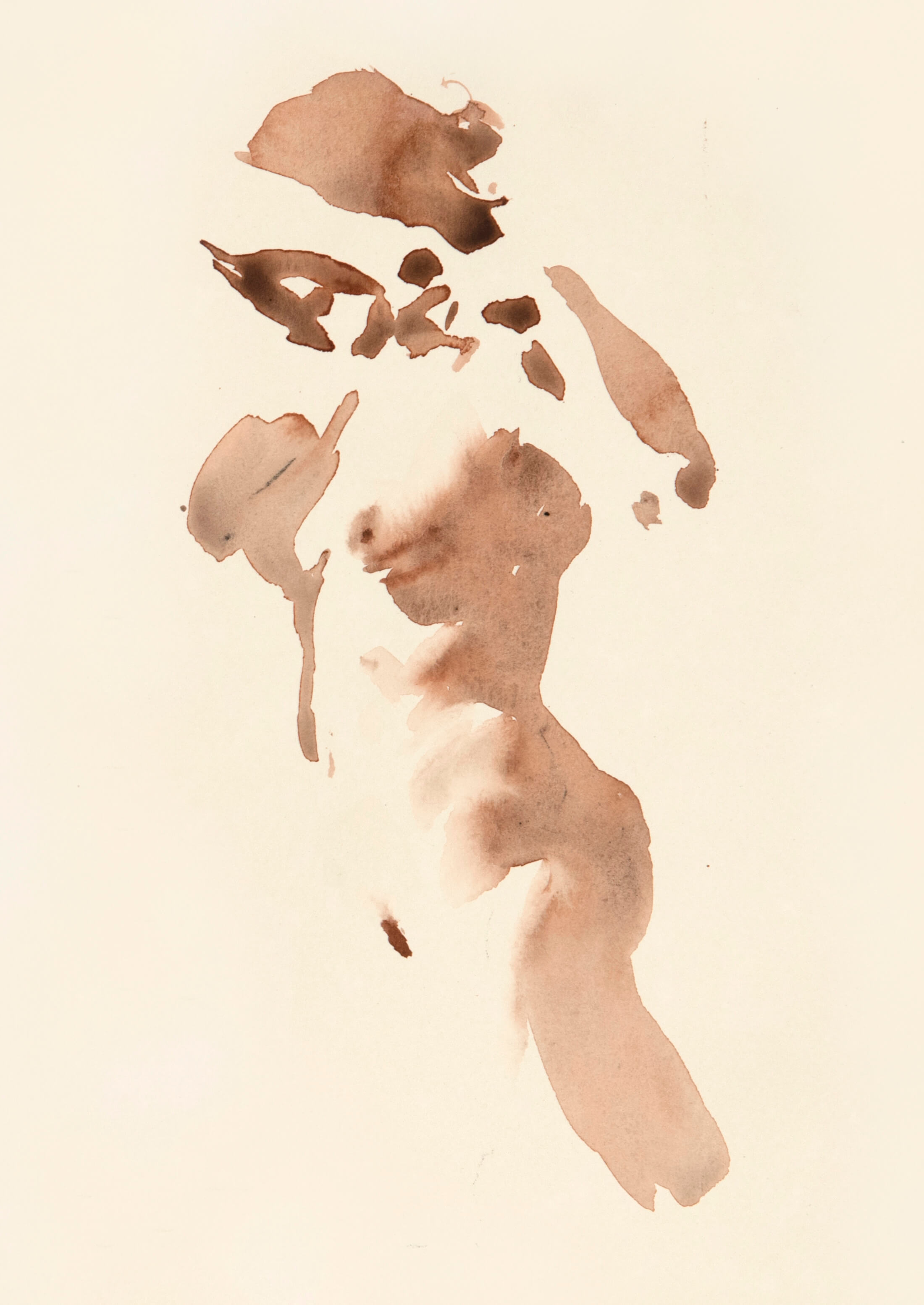 Nude water color by artist Wendy Artin 