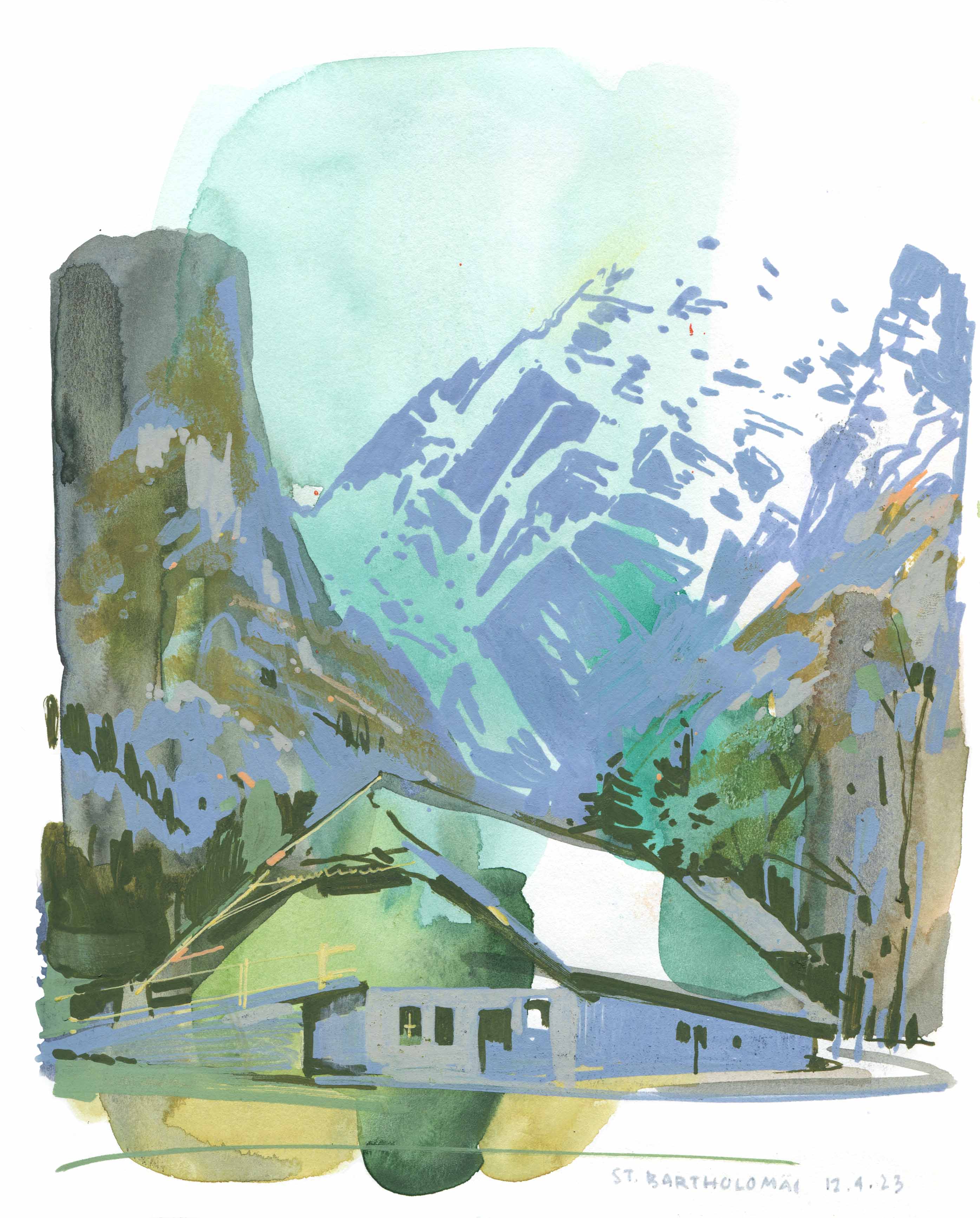 Berchtesgaden by artist Jenny Adams, Tutor at Atelier Clos Mirabel, France.