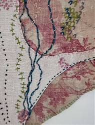 Embroidered textile - creative makers retreats France.