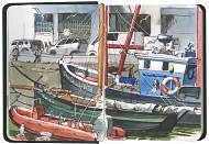 Boats at Galway Docks by artist Roisin Cure