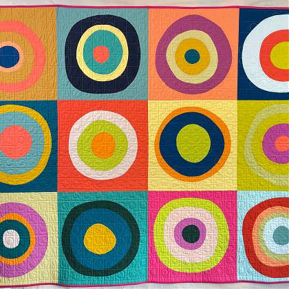 Squares with Concentric Organic Shapes by artist Carolina Oneto, Atelier Clos Mirabel, France.