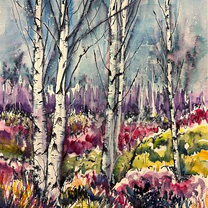 Trees at Clos Mirabel by artist Ali Hargreaves.