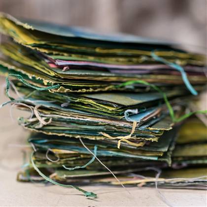 Artwork by Liz Constable, Paper Dyeing, Bookmaking, Bookbinding.