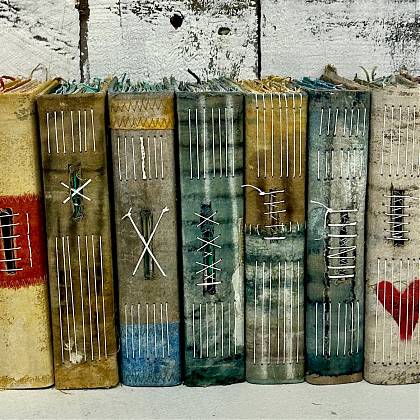Artwork by Liz Constable, Paper Dyeing, Bookmaking, Bookbinding.