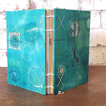 Artwork by Liz Constable, Paper Dyeing, Bookmaking, Bookbinding.