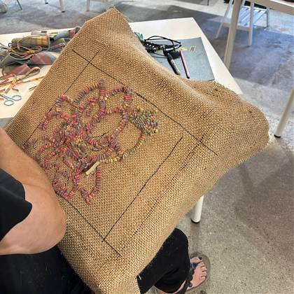 Student artwork, rug hooking workshop with Graham Hollick.