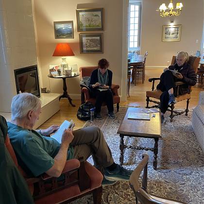 Group in Manor House - writing retreat in action.