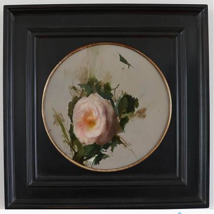 Artwork by Kathleen Speranza, Garden Roses, Oil Painting.