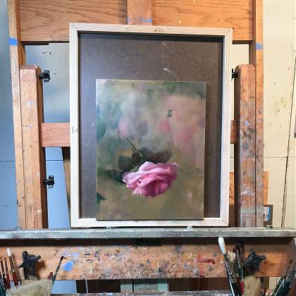 Artwork by Kathleen Speranza, Garden Roses, Oil Painting Class.