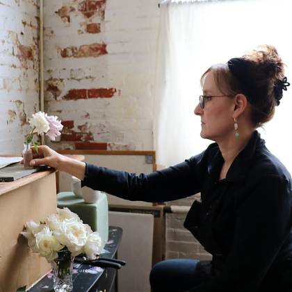 Portrait of Kathleen Speranza, Tutor at Atelier Clos Mirabel SW France.