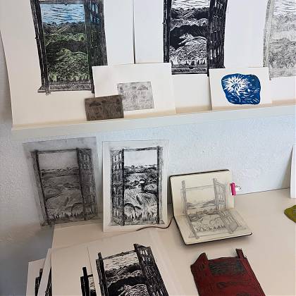 Artwork, view from window at Clos Mirabel.