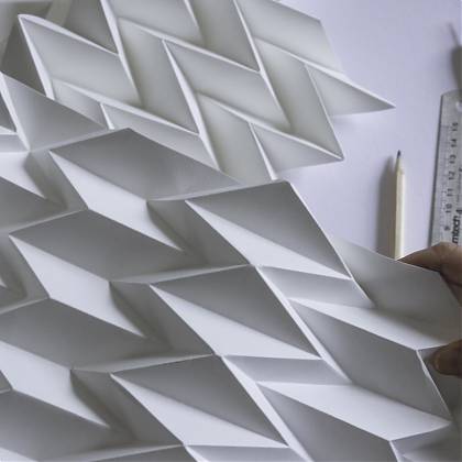 White Paper Folding by artist Kate Colin, Tutor at Atelier Clos Mirabel, France.