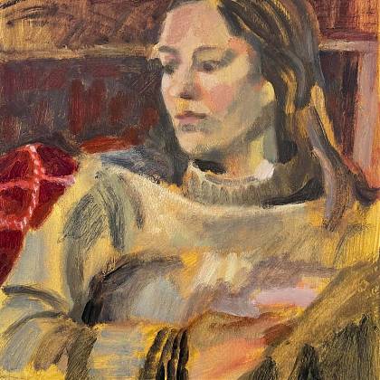 Portrait of a Young Woman by artist Katy Papineau, Tutor at Atelier Clos Mirabel, France.